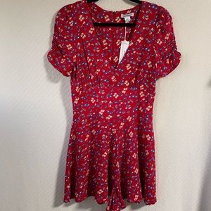 Glamorous Viscose Red Floral Skort Dres-S